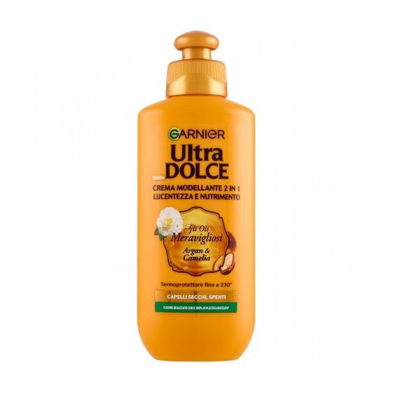 Garnier Ultra Dolce Gli Oli Meravigliosi Argan e Cameli - Crema Modellante 2 In 1 Lucentezza e Nutrimento 200 ml
