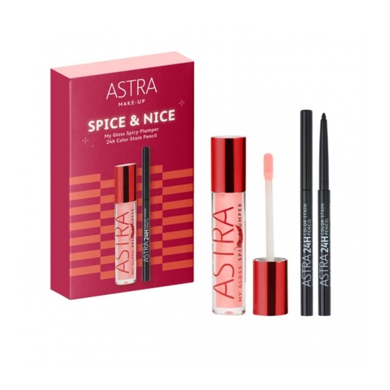 Astra Spice & Nice - My Gloss Spicy Plumpe + Matita Occhi 24H Color Stain Pencil