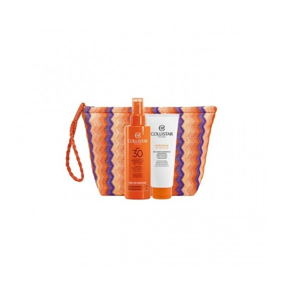 Collistar Latte Spray Abbronzante Idratante Spf30 200 ml + Balsamo Doposole Idratante Restitutivo 100 ml + Pochette
