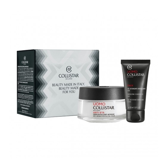 Collistar Uomo Crema Rivitalizzante Antirughe 50 ml - Gel Detergente Energizzante Viso 30 ml