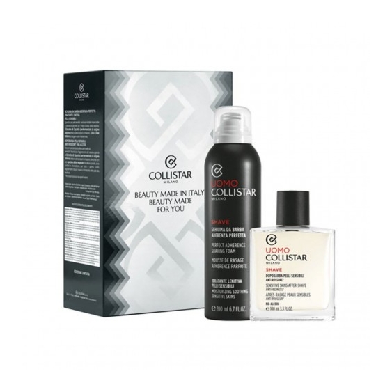 Collistar Schiuma Da Barba Aderenza Perfetta 200 ml + Dopobarba Pelli Sensibili Anti Rossore 100 ml