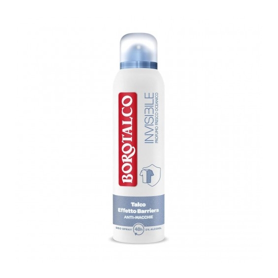 Borotalco Invisibile Profumo Fresco Oceanico - Deodorante Spray Effetto BArriera Anti-Macchie 150 ml
