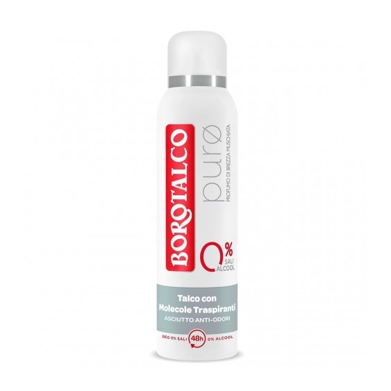 Borotalco Puro Profumo Di Brezza Muschiata - Deodorante Spray con Talco e Meolecole Traspiranti Asciutto Anti-Odori 150 ml