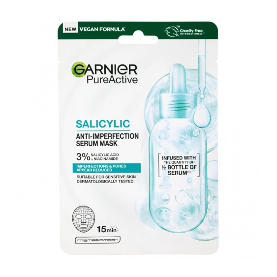 Garnier Pureactive Salicylic Anti-imperfection Serum Mask - Maschera Siero Viso purificante e anti-imperfezioni