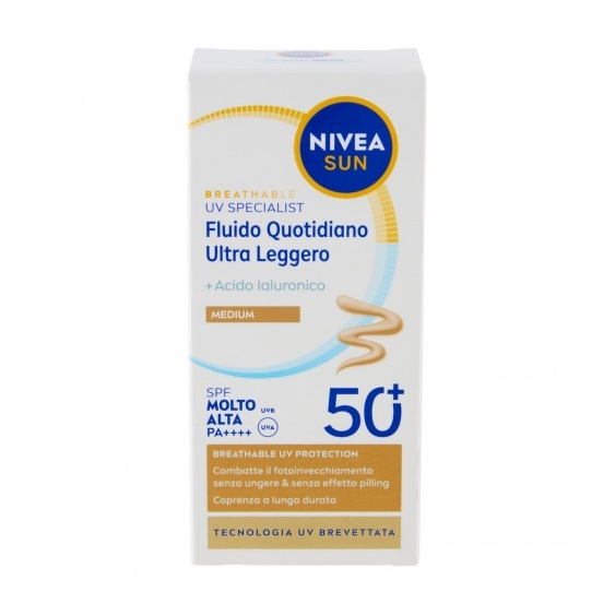 Nivea Sun Breathable Uv Specilist Spf50+ Fluido Quotidiano Ultra Leggero 40 ml