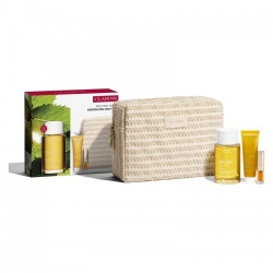 Clarins Energizing Routine - Olio corpo 100 ml + Bagnodoccia 30 ml + Olio labbra 1,4 ml + Pochette