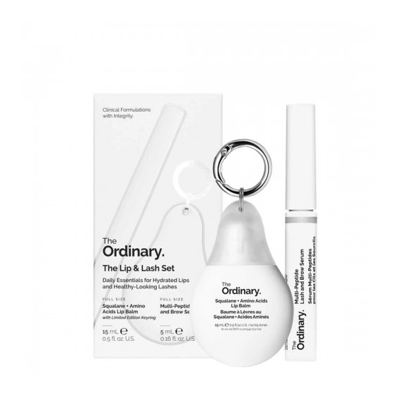 The Ordinary The Lip & Lash Set - Siero Volumizzante Ciglia e Sopracciglia 5 ml + Balsamo Labbra Idratante Multiuso 15 ml