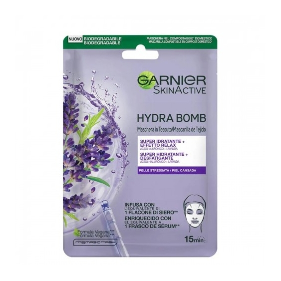 Garnier Skin Active Hydra Bomb - Maschera in Tessuto Super Idratante Effetto Relax 28 gr