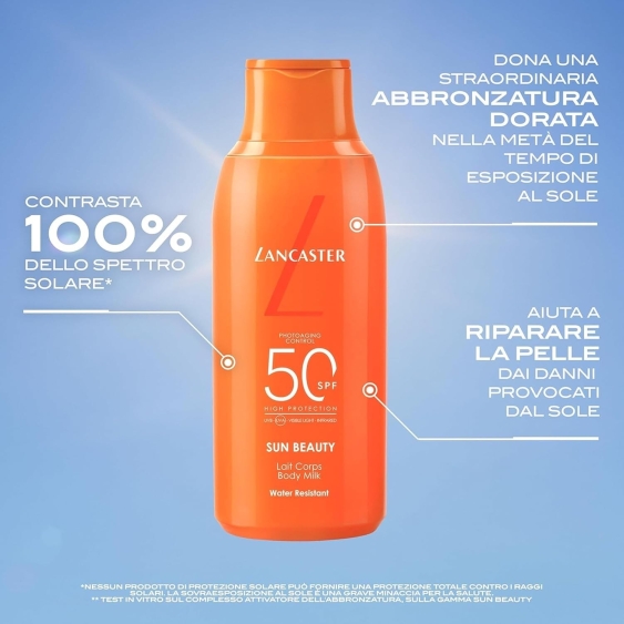 Lancaster Sun Beauty Body Milk SPF 50 Latte Solare Corpo 400ML