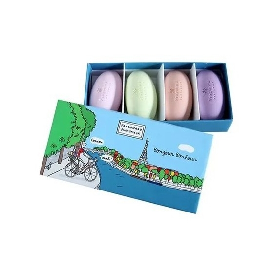 Fragonard Cofanetto Savons Bonjour Bonheur - 4 Saponette Artigianali Profumate