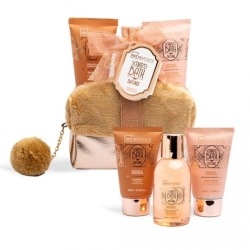 Idc Institute Bath Bronze Bag Set - Cofanetto Regalo Benessere Arancia E Cannella