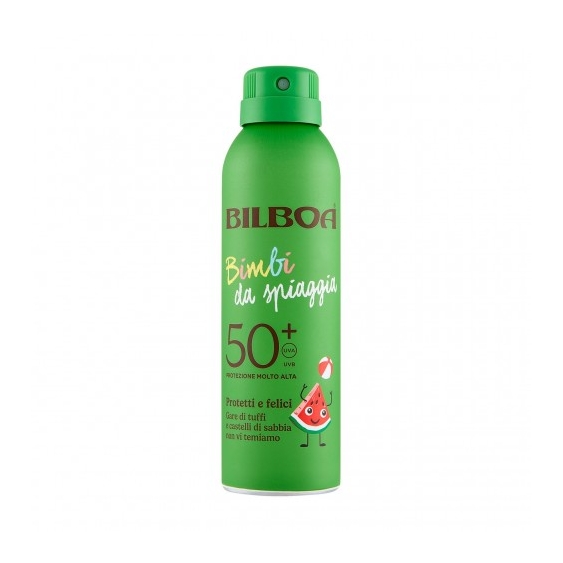 Bilboa Crema Solare SPF 50+ Bimbi da spiaggia Protezione alta spray 150 ml