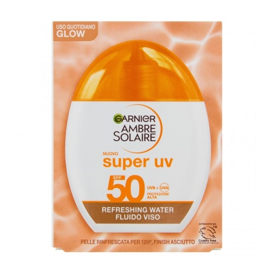 Garnier Crema Solare Viso 50 SPF Super Uv Refreshing Water Fluido Viso 40 ml
