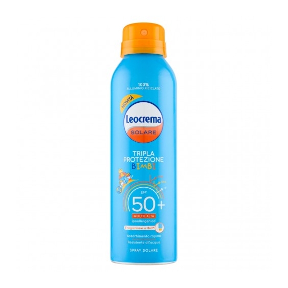 Leocrema Crema Solare Bambini 50+ Spf Tripla Portezione Bimbi Spray 150 ml
