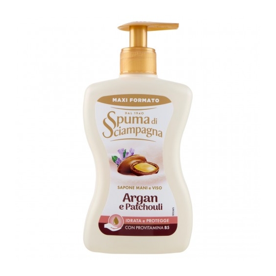 Spuma Di Sciampagna Argan E Patchouli - Sapone Mani e Viso 430 ml