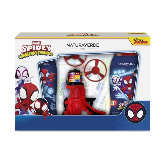 Naturaverde Marvel Spidey & Amazing Friends - Bagno Schiuma + Doccia Shampoo + Pistola Con Eliche