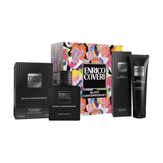 Enrico Coveri Black Contemporary - Eau De Toilette Uomo 100 Ml + Shower Gel 300 Ml