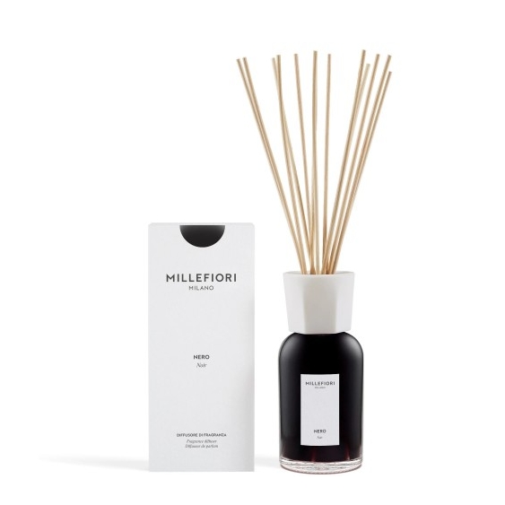 Millefiori Milano Nero - Diffusore Di Fragranza Con Bastoncini 500 Ml