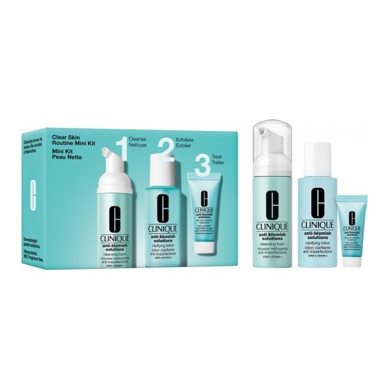 Clinique Clear Skin Routine Mini Kit Anti-Blemish Solutions - Trattamento Anti-Imperfezioni Pelle Chiara