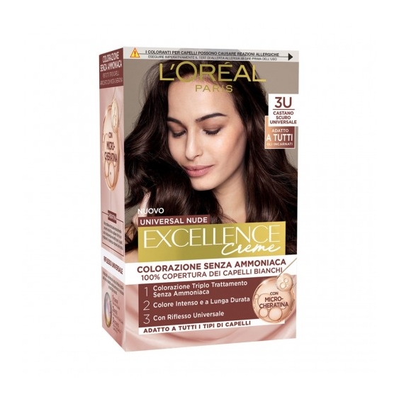L'Oreal Paris Excellence Crema Colorante - 3U Castano Scuro Universale