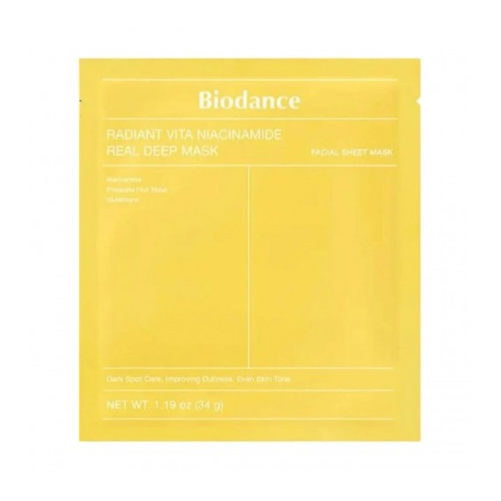 Biodance Radiant Vita Niacinamide Real Deep Mask - 4 Maschere Per Il Viso