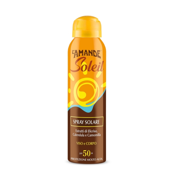 L'Amande Soleil Spray Solare Viso e Corpo SPF 50+ Protezione Molto Alta 150ML