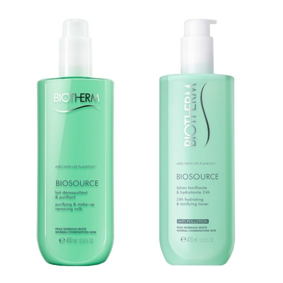 Biotherm Biosource Kit Pelle Normale e Mista Lait Demaquillant + Lotion Tonifiante 2X400ML