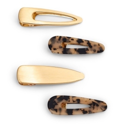 Zoe Ayla Light Leopard and Gold Hair Clips 4PZ