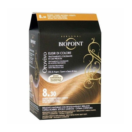 Biopoint Kit Orovivo Elisir di Colore - 8.3 Biondo Chiaro Naturale Dorato