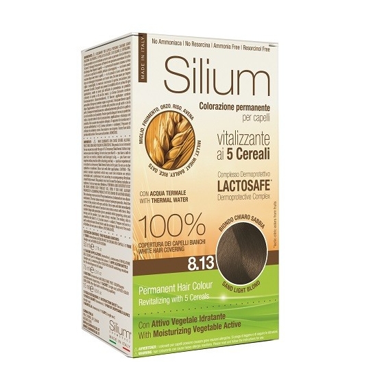 Silium Colorazione Permanente ai 5 Cereali 8.13 Biondo Chiaro Sabbia