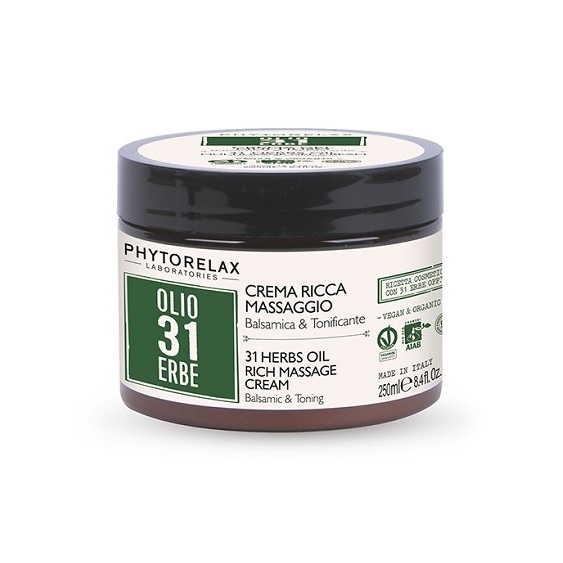 Phytorelax Olio 31 Erbe Crema Ricca Massaggio Balsamica e Tonificante 250ML
