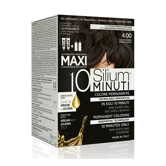 Silium 10 minuti Maxi Colorazione Permanente 4.00 Castano Intenso