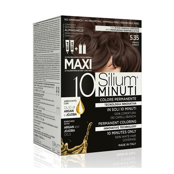 Silium 10 minuti Maxi Colorazione Permanente 5.35 Tabacco