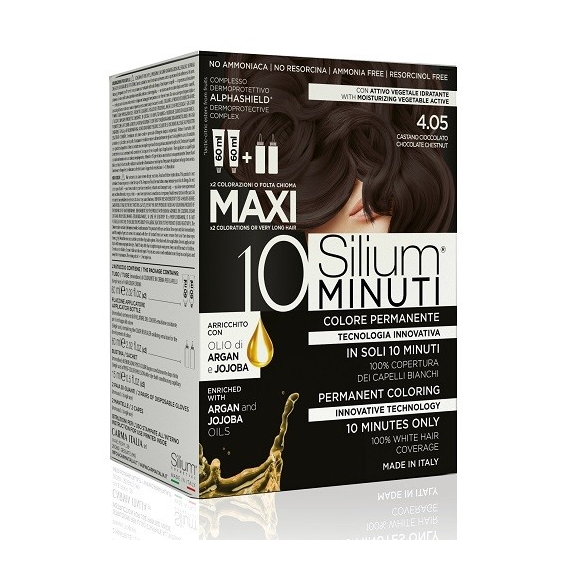 Silium 10 minuti Maxi Colorazione Permanente 4.05 Castano Cioccolato