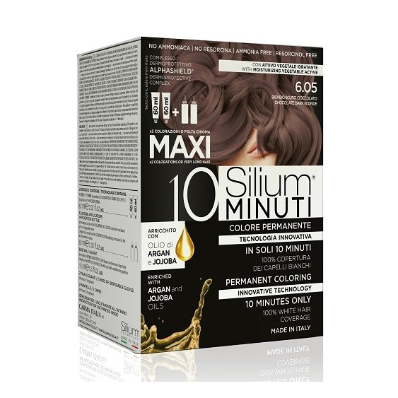 Silium 10 minuti Maxi Colorazione Permanente 6.05 Biondo Scuro Cioccolato