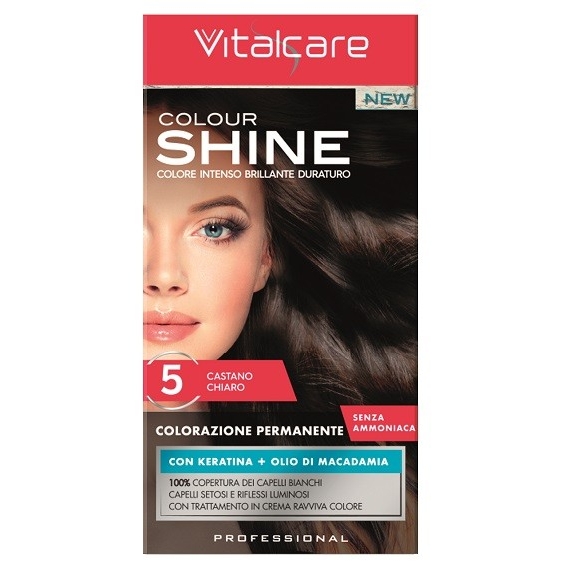 Vitalcare Colour Shine Colorazione Permanente Senza Ammoniaca 5 Castano Chiaro