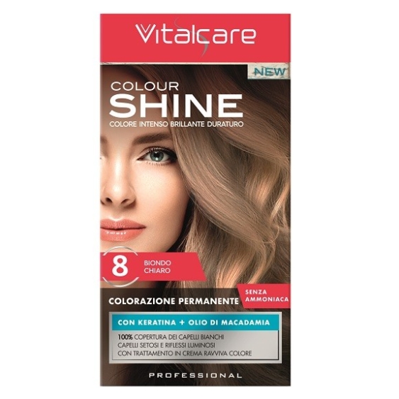Vitalcare Colour Shine Colorazione Permanente Senza Ammoniaca 8 Biondo Chiaro