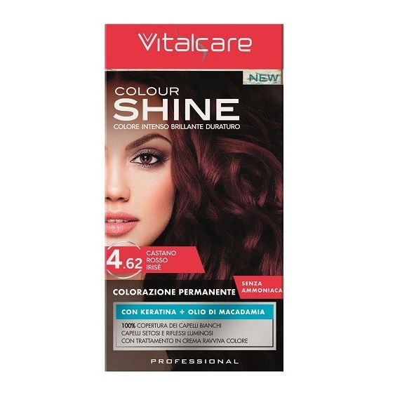 Vitalcare Colour Shine Colorazione Permanente Senza Ammoniaca 4.62 Castano Rosso Irisé