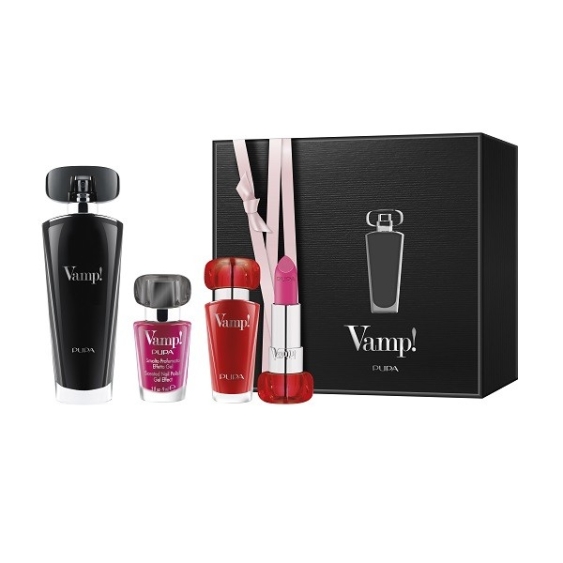 Pupa Kit Vamp! Eau De Parfum Black 50 ml & Vamp! Lipstick & Nail Polish