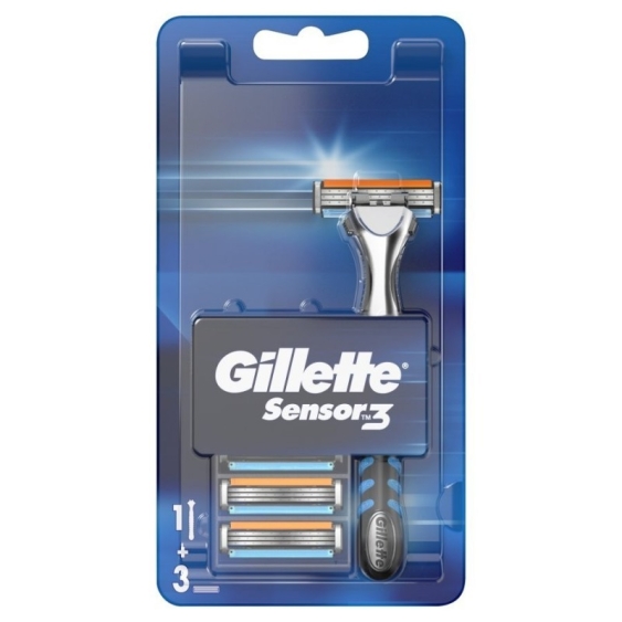 Gillette Sensor 3 Rasoio Manuale + 3 Lame