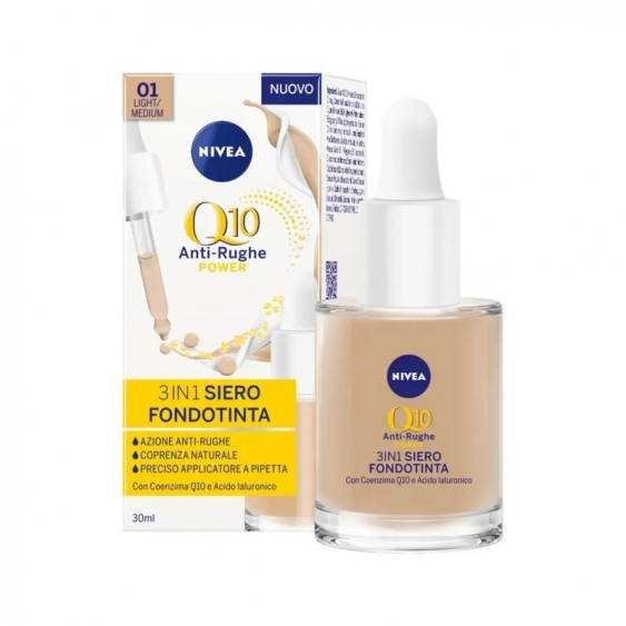 Nivea Q10 Anti-Rughe Power 3in1 Siero Fondotinta 30 ml Light Medium