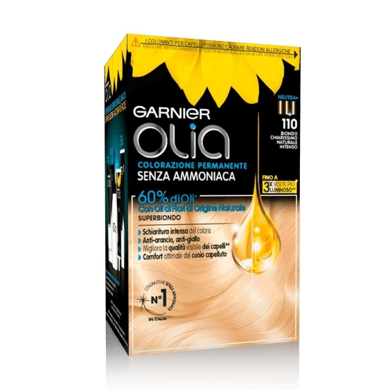Garnier Olia Colorazione Permanente Senza Ammoniaca 110 Biondo Chiarissimo Naturale Intenso