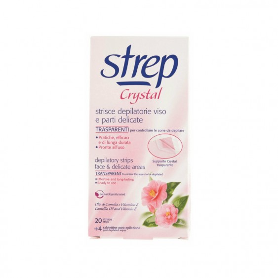 Strep Cristal Strisce Depilatorie Viso e Parti Delicate 20 pz