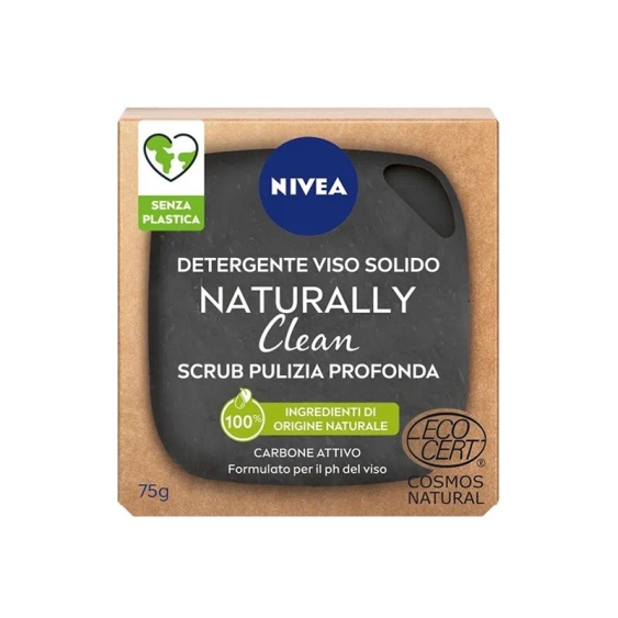 Nivea Naturally Clean Detergente Viso Solido Scrub 75 g