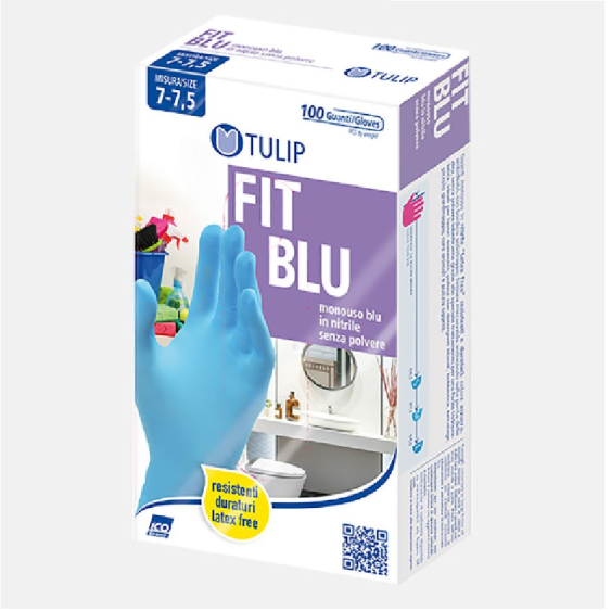 Tulip Guanti Monouso Nitrile Colore Blu Misura s 100 pz