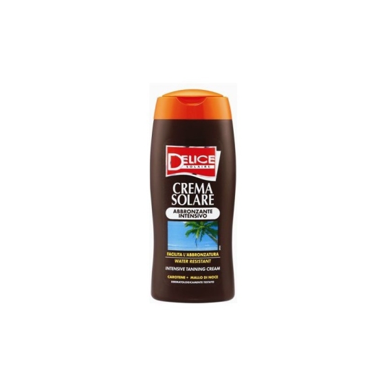 Delice Crema Solare Abbronzante Intensivo - Crema Resistente All'Acqua Con Carotene e Mallo Di Noce 250 ml