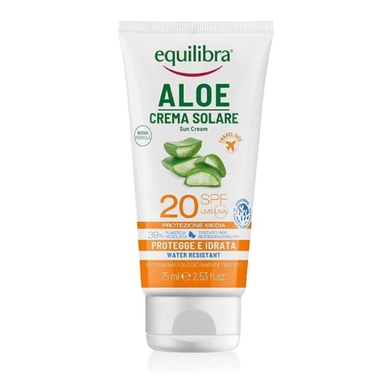 Equilibra Aloe Crema Solare Resistente All'Acqua SPF 50 Travel Size 75 ml