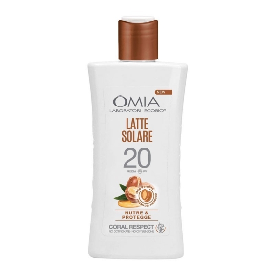 Omia Latte Solare Ecobio Nutre e Protegge SPF 20 Argan Del Marocco 200 ml