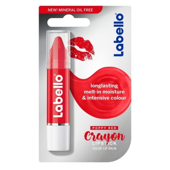 Labello Crayon Lipstick Balsamo Labbra Colorato - 03 Poppy Red