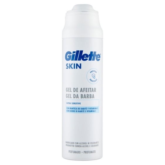 Gillette Skin - Gel da Barba Ultra Sensitive con Burro di Karité e Vitamina E 200 ml